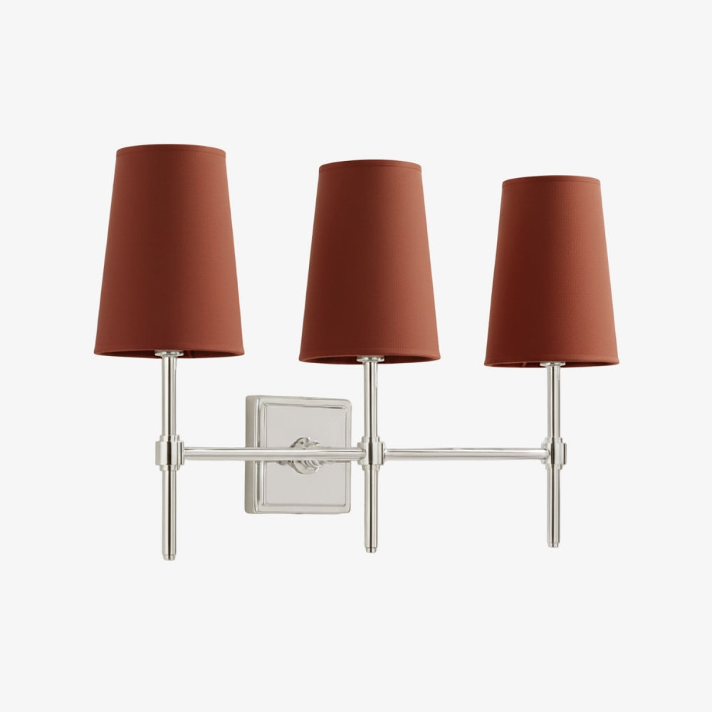 Derlina White Linen Shades Wall Lamp – Retro Metal Multi-Head Lighting Fixture
