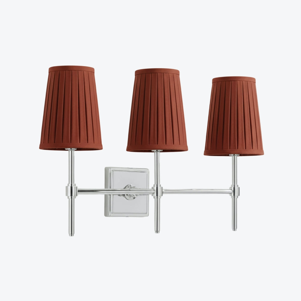 Derlina White Linen Shades Wall Lamp – Retro Metal Multi-Head Lighting Fixture