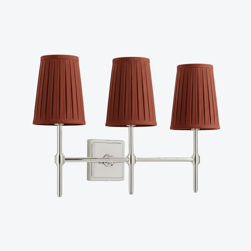 Derlina White Linen Shades Wall Lamp – Retro Metal Multi-Head Lighting Fixture