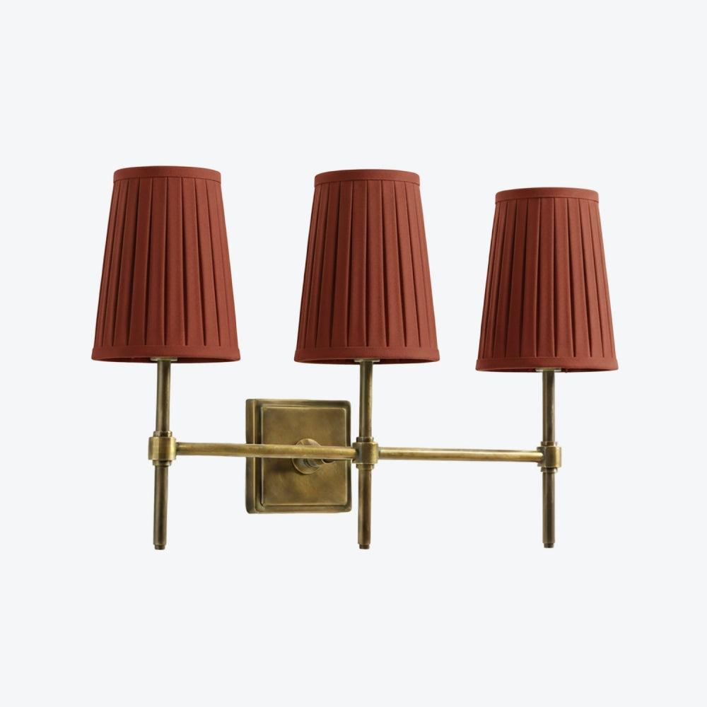 Derlina White Linen Shades Wall Lamp – Retro Metal Multi-Head Lighting Fixture