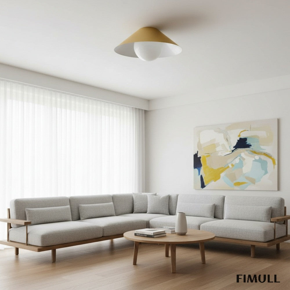 Brivana Metal Semi-Flush Ceiling Light - Modern Cone Lamp for Hallway