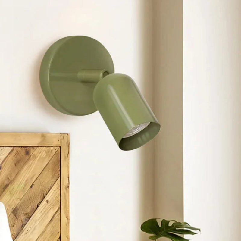 Minimalistische verstellbare cremefarbene Fass-Wandlampe