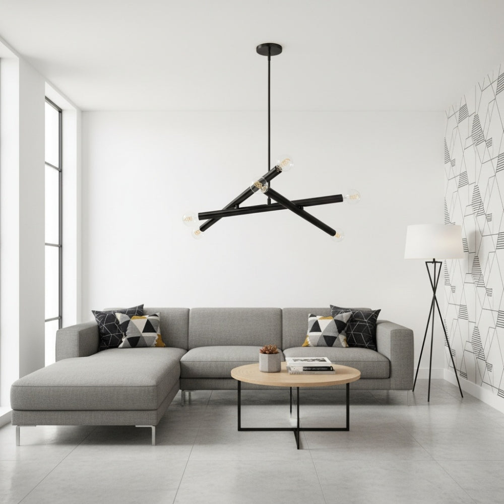 Borvia Metal Arm Chandelier - Modern Adjustable Trace Lamp for Hallway