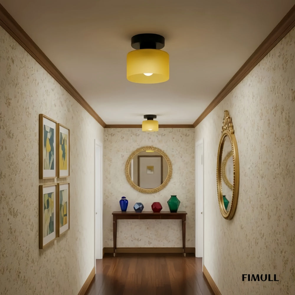 Moriglaze Sleek Cylinder Ceiling Lamp - Colourful Flush Mount Ceiling Light for Hallway