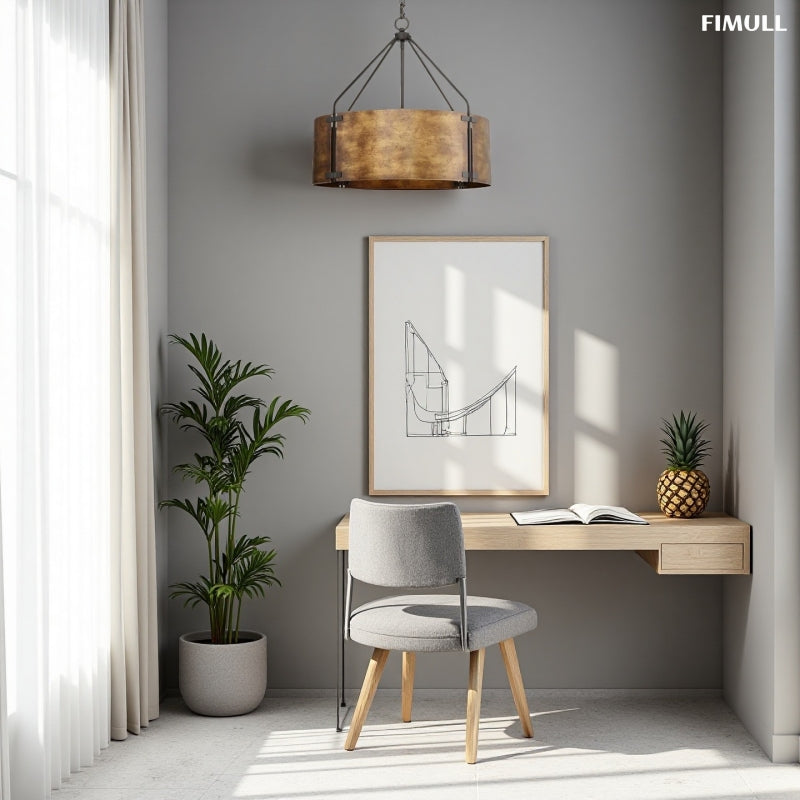 Drum Retro Industrial Hollow Design Pendant Light