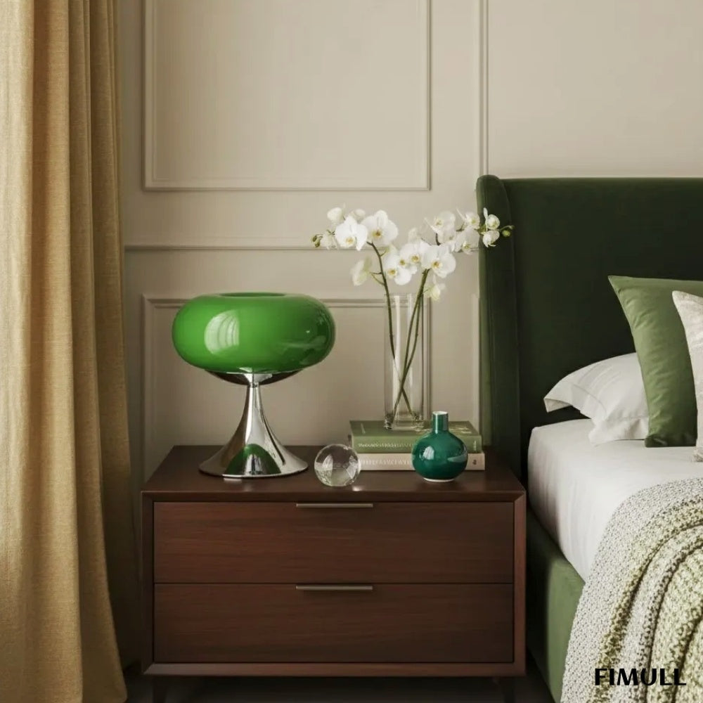 Lollora Rounded Sculptural Lamp - Contemporary Bauhaus Glass Table Light for Bedside