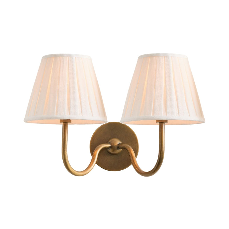 Vintage Swan Brass Fabric Wall Lamp