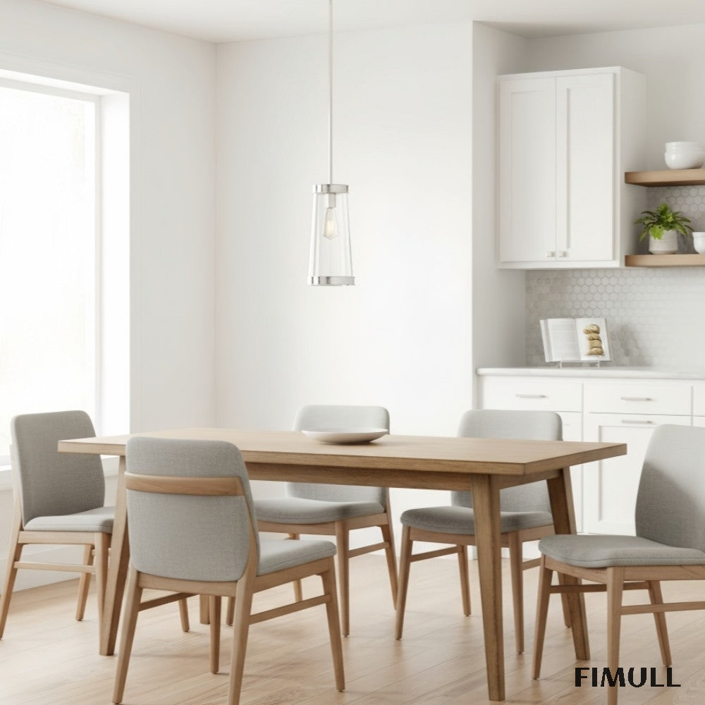 Driscoll Brass Drum Pendant Light - Vintage Glass Iron Lamp for Kitchen