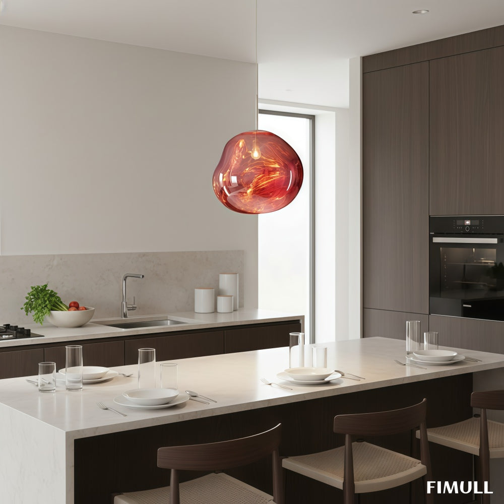 Moderne Pendelleuchte mit geschmolzenem Glas-Effekt für das Wohnzimmer