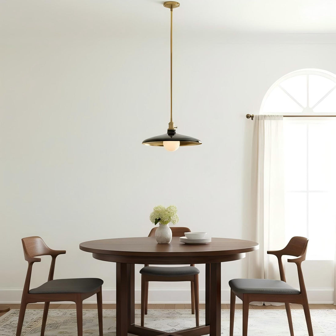 Forvara Rustic Pendant Light - Adjustable Metal Pole Lamp for Kitchen