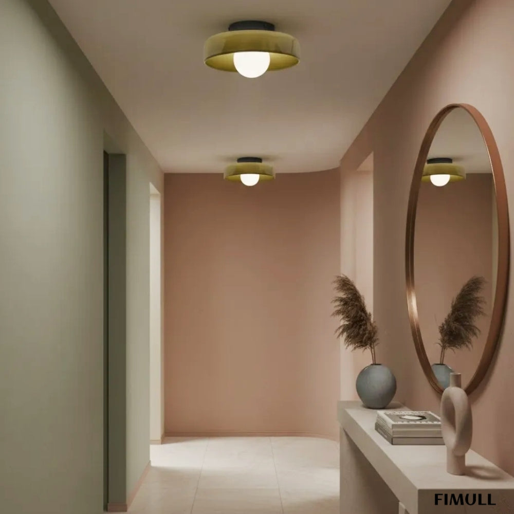 Glasenti Colorful Glass Disc Ceiling Lamp – Minimalist Nordic Style for Dining Room