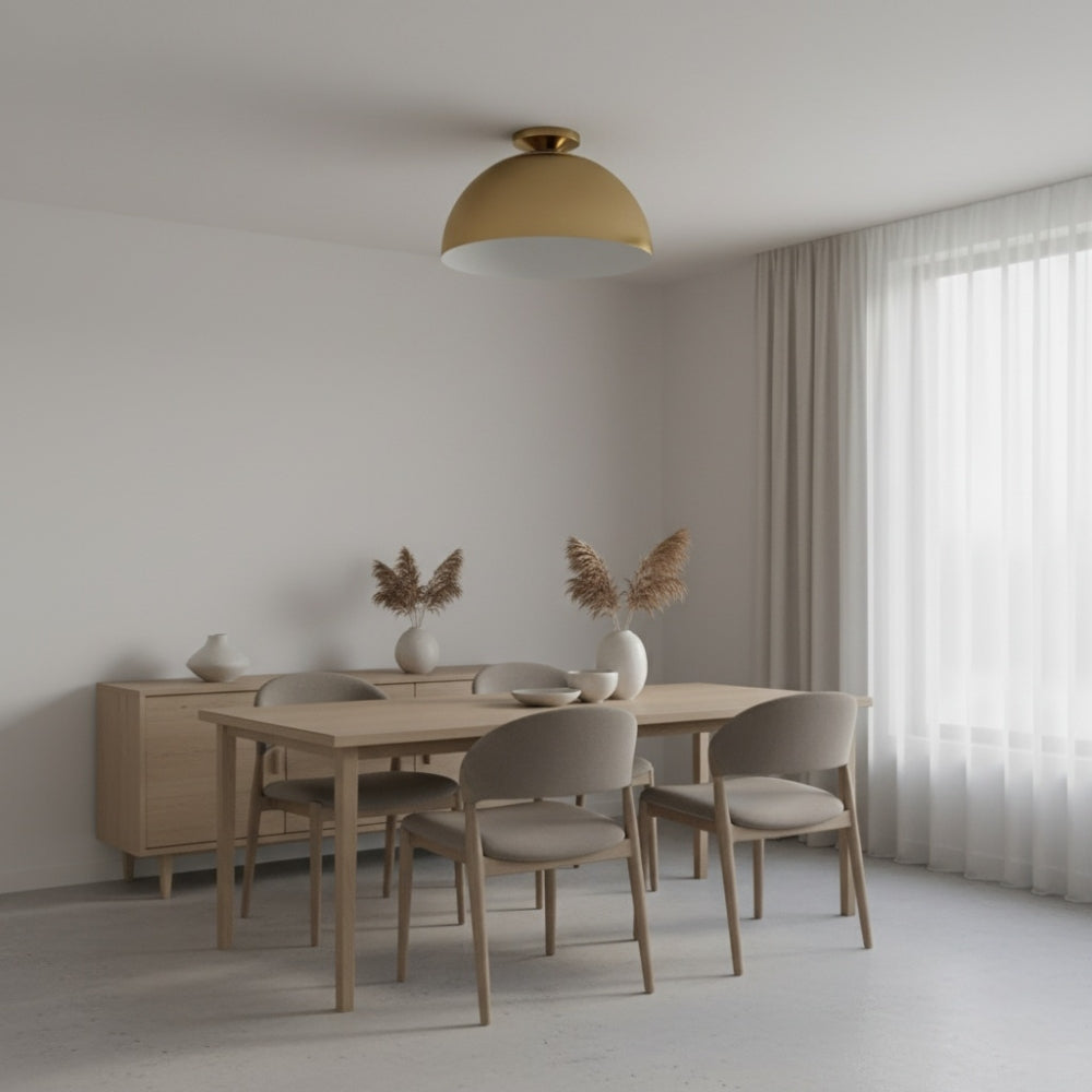 Parvion Metal Bowl Ceiling Lamp - Modern Flush Mount Light for Hallway