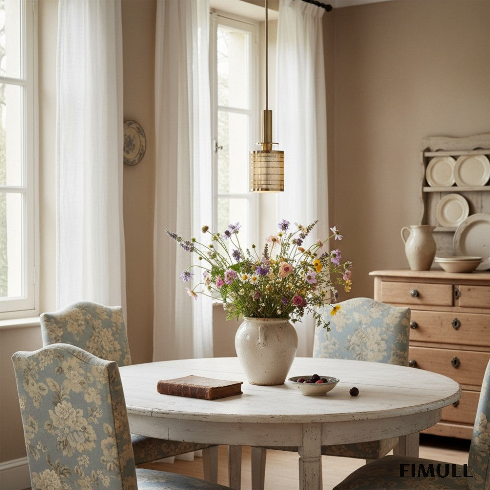 Galvia Perforated Pendant Light - Metal Adjustable Light for Bedroom