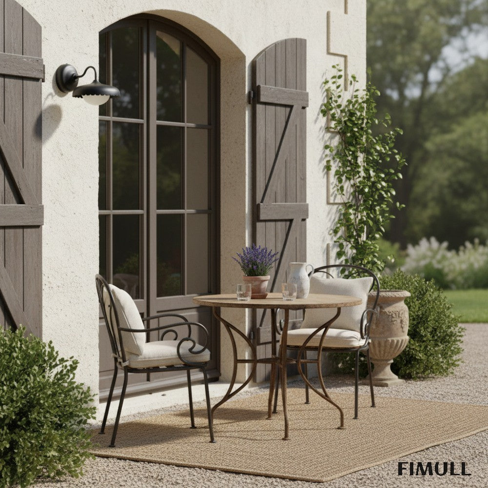 Rayla Metal Outdoor Wall Sconce - Modern Scallop Edge Light for Patio