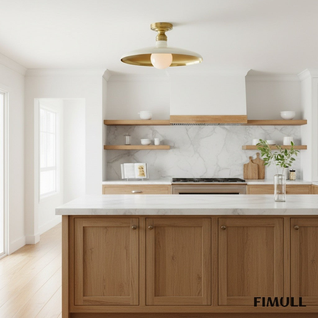 Forvara Rustic Metal Ceiling Light - Black Flush Mount for Entryway