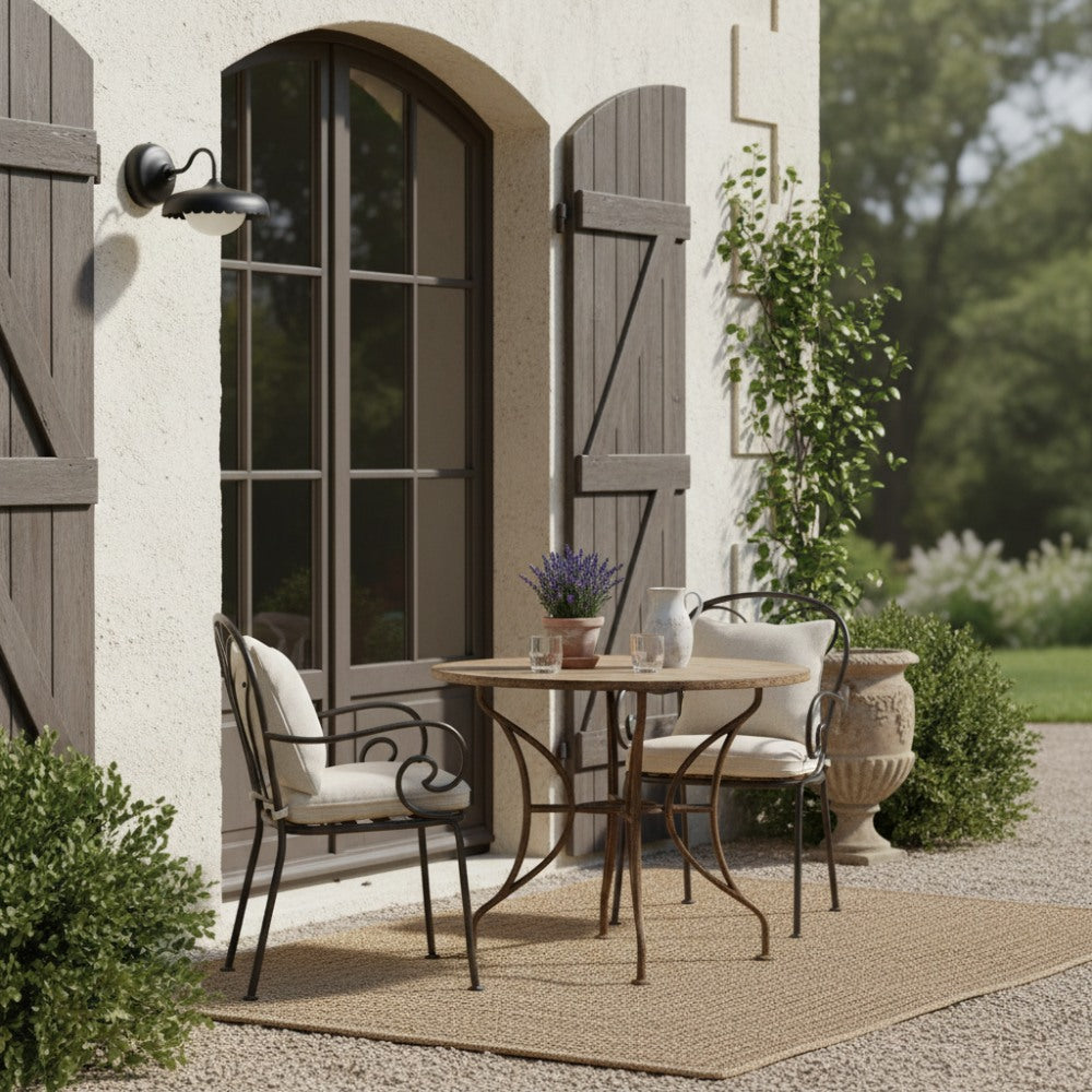 Rayla Metal Outdoor Wall Sconce - Modern Scallop Edge Light for Patio