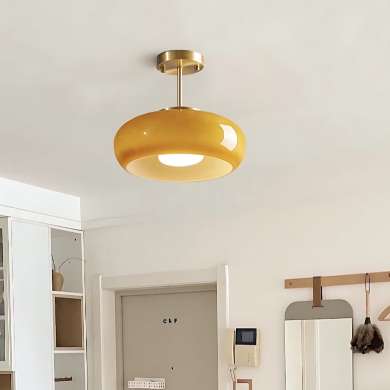 Bauhaus Brass Disc Vintage Ceiling Lamp