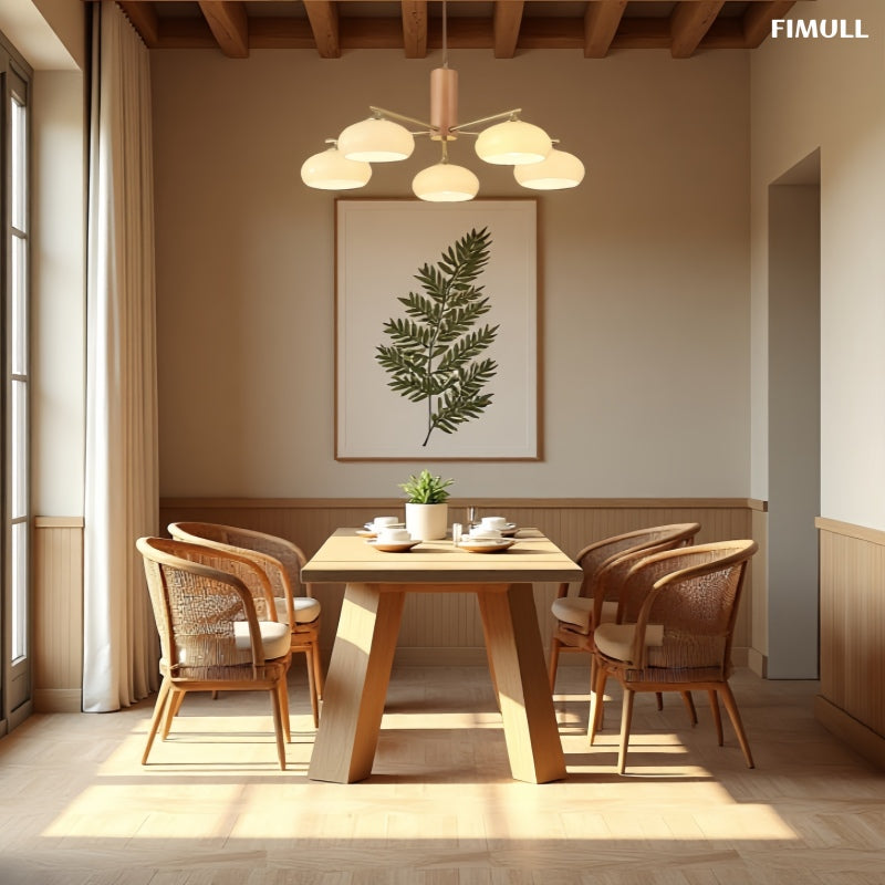 Glass Multi-Light Rustic Log Medieval Chandelier