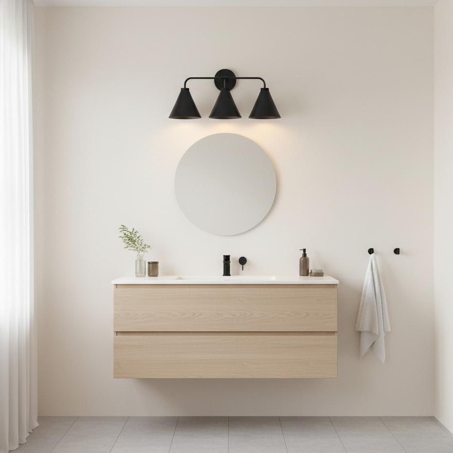 Korvi Metal Cone Wall Lamp - Classic Multi-Head Tapered Wall Sconce