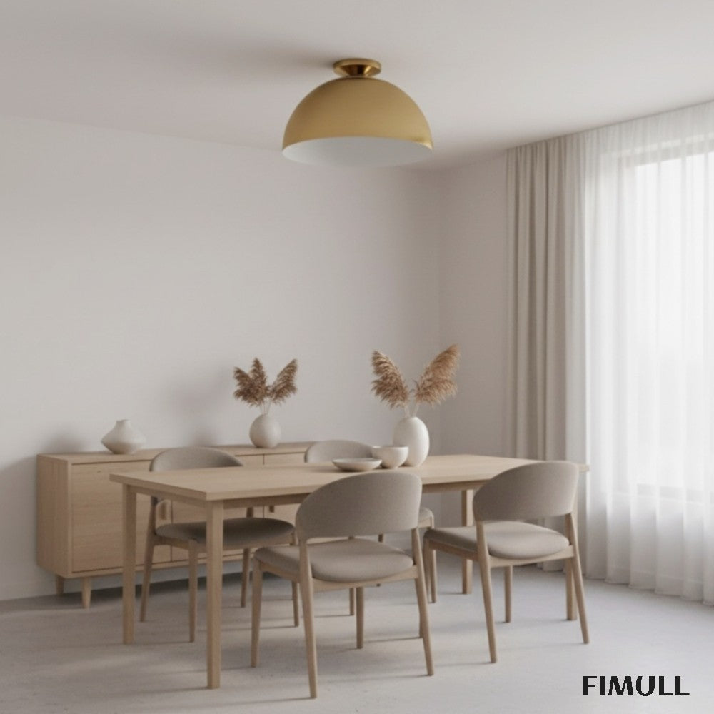 Parvion Metal Bowl Ceiling Lamp - Modern Flush Mount Light for Hallway