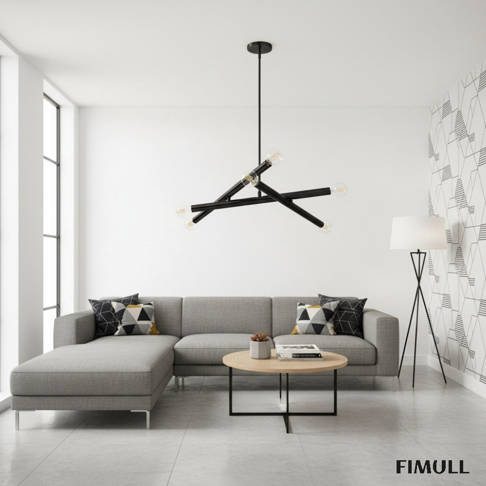 Borvia Metal Arm Chandelier - Modern Adjustable Trace Lamp for Hallway