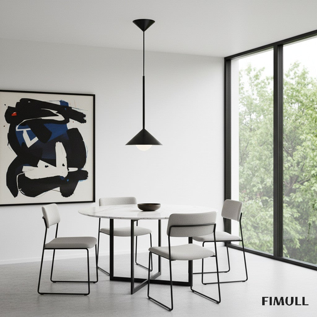 Brivana Cone Pendant Light - Mid-Century Adjustable Metal Kitchen Lamp