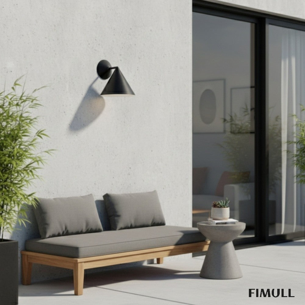Brivana Metal Outdoor Wall Light - Modern Cone Sconce for Hallway