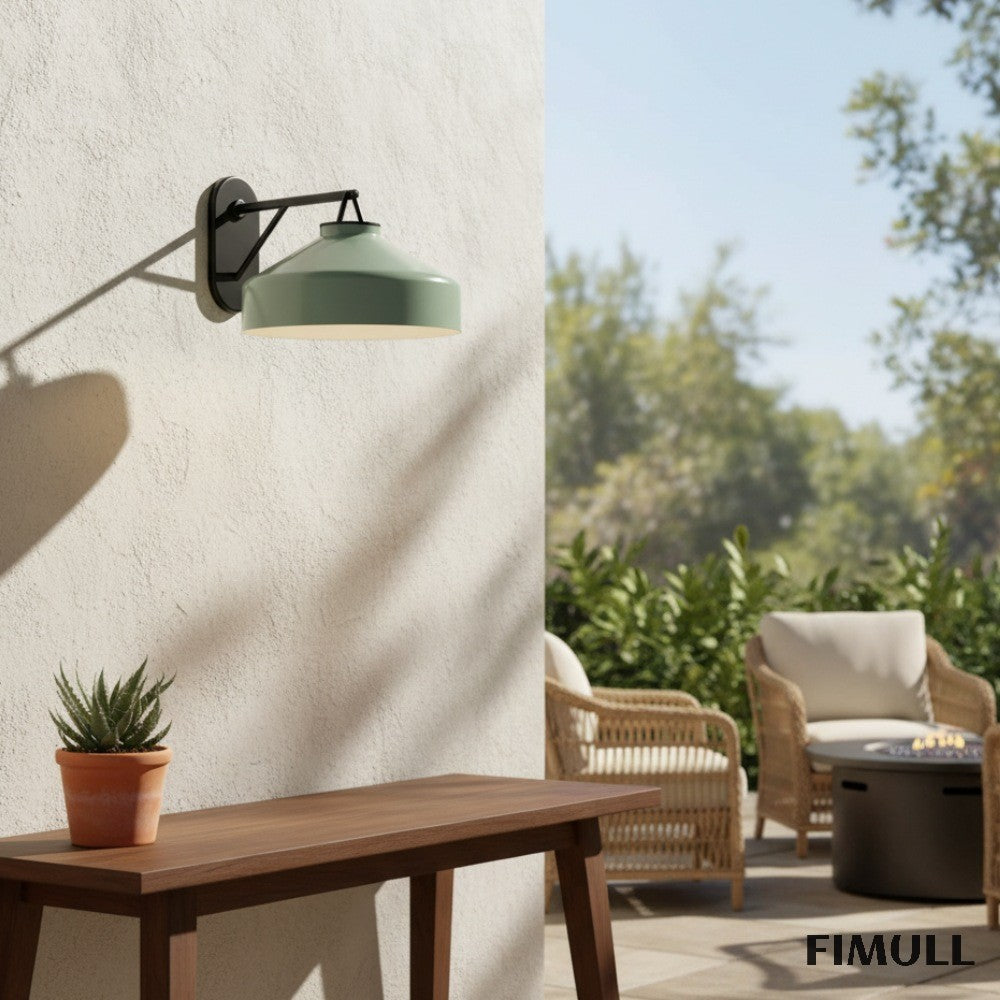 Hanton Metal Outdoor Wall Sconce - Matte Black Industrial Light Fixture