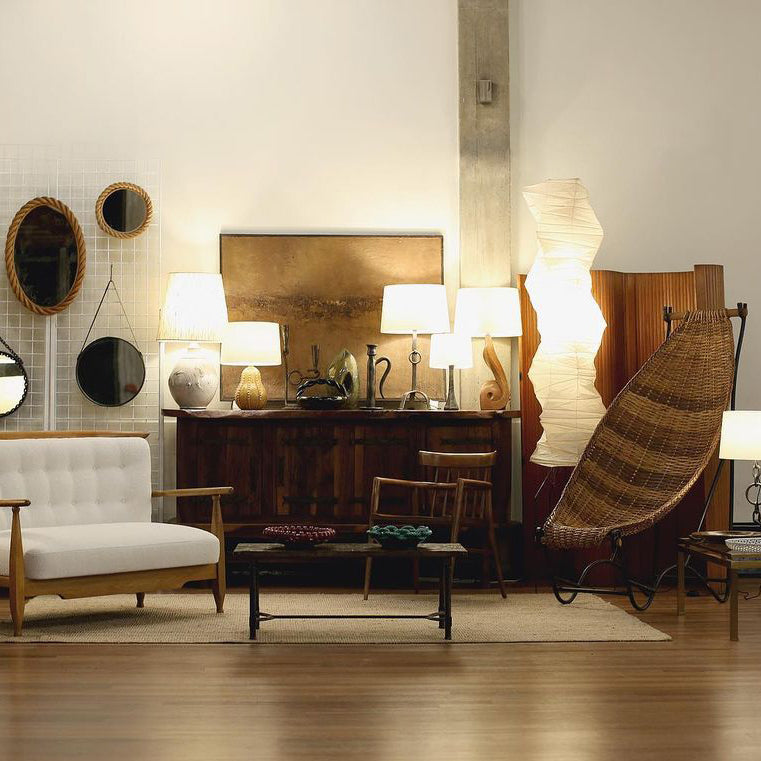 Rice Paper Floor Lamp - Bamboo Frame Soft Light for Living Room