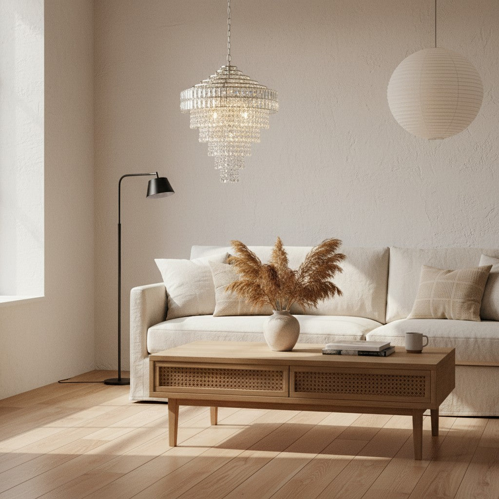 Virelis Style Luxe Crystal Pendant Light – Ambient Lighting for Kitchens & Hospitality Spaces