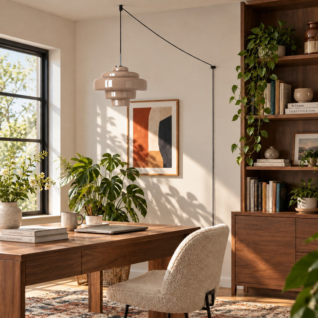 Koloro Millie Glas-Pendelleuchte mit Stecker - Retro-Pendelleuchte in bunten Farben für moderne Innenräume