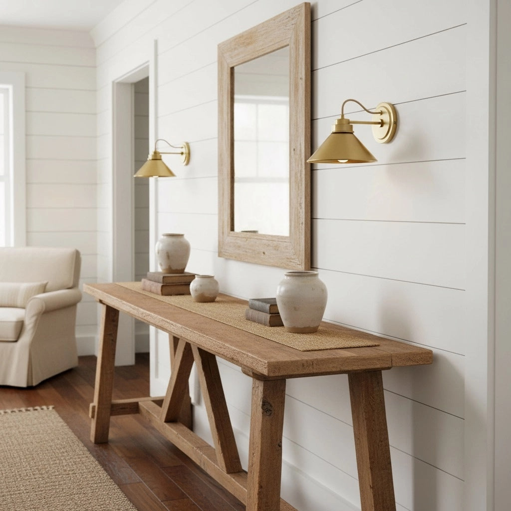 Aurenza Metal Wall Sconce - Farmhouse Tapered Design Wall Light