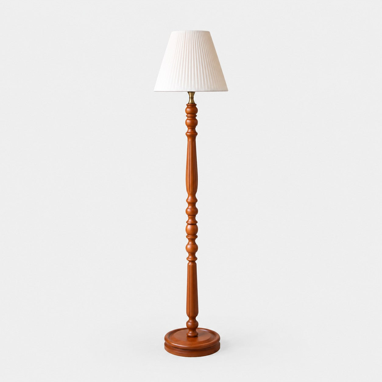 Vintage Solid Wood Floor Lamp with Optional Side Table