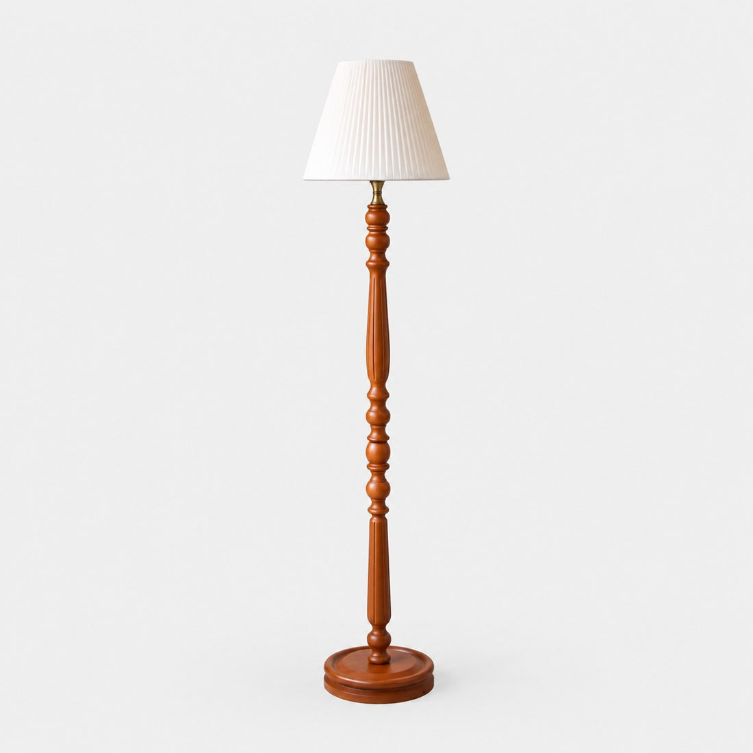 Vintage Solid Wood Floor Lamp with Optional Side Table