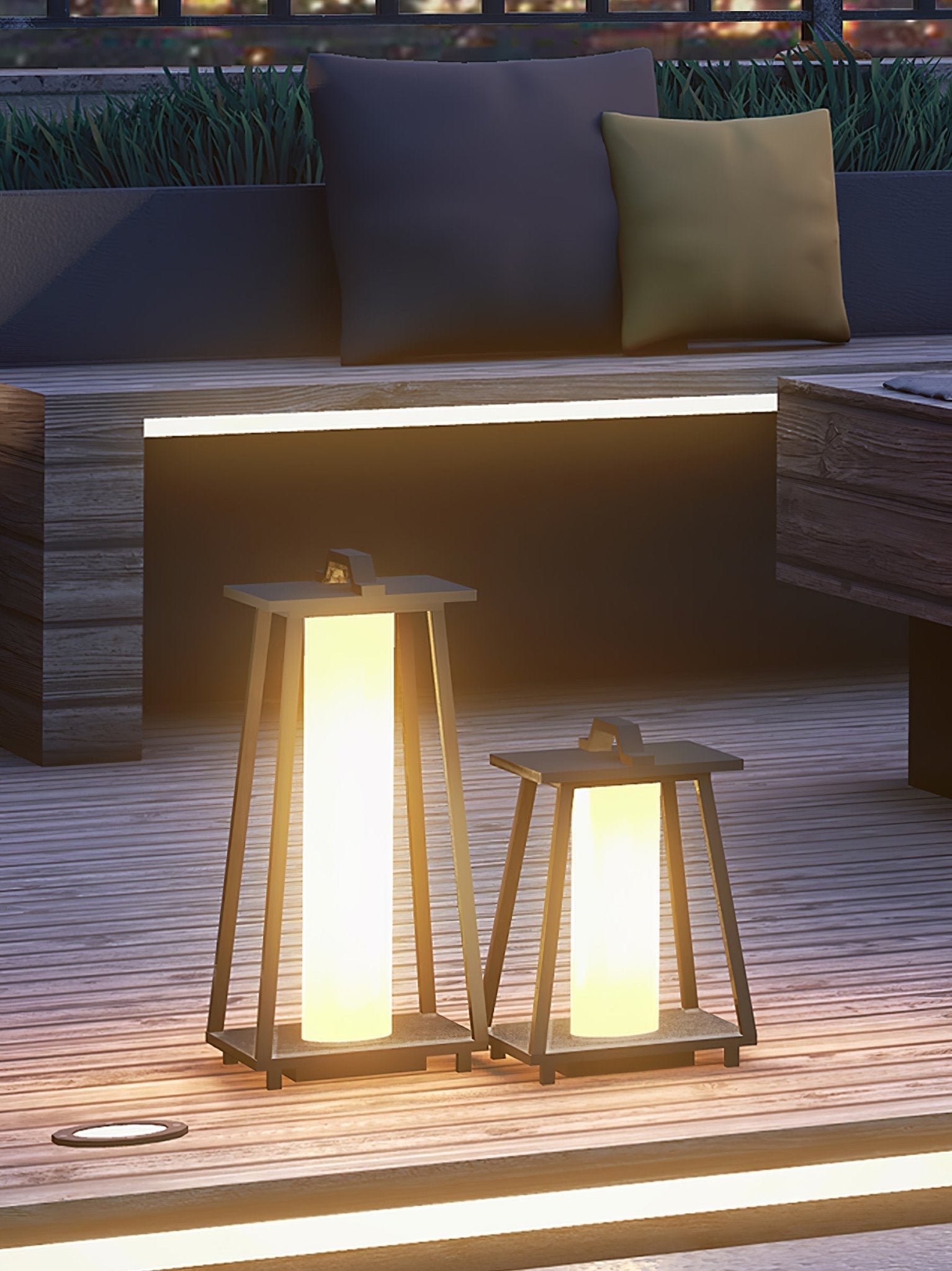 Acrylic Shade Light - Stainless Steel Portable Outdoor Lamp for Garden