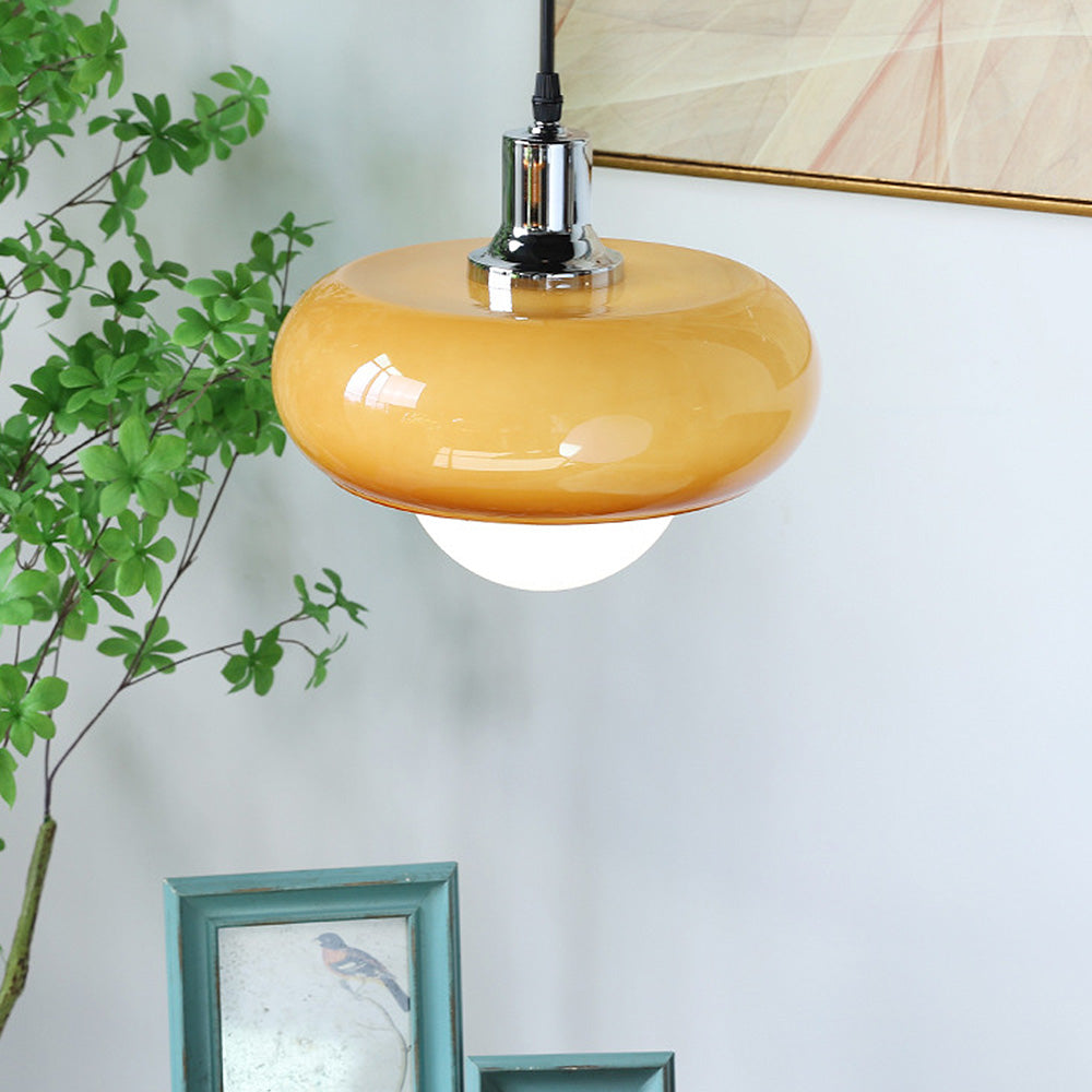 Bauhaus Glass Pendant Light - Coffee Dome Lamp for Dining Room