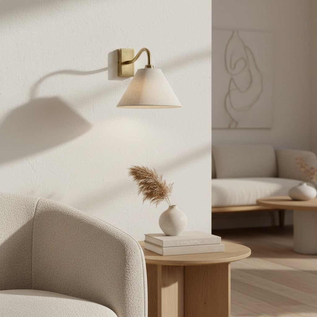 Lumweve Wall Light - Pleated Look Shade Refined Sconce for Corridor and Study