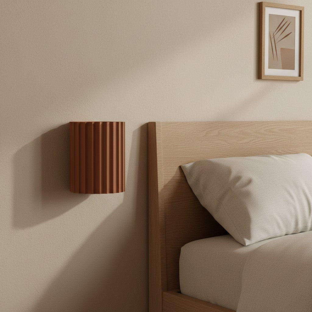 Ribellex Minimalist Ribbed Fluted Wall Light Sculptural Wall Lamp for Bedroom Hallway N59