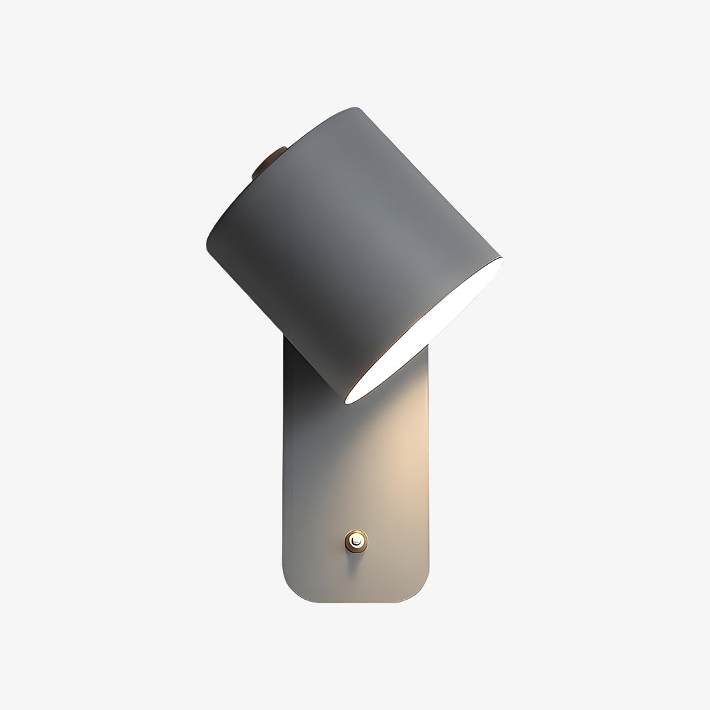 Volyne Adjustable Swivel Cylinder Wall Sconce - Minimalist Metal Wall Lamp for Bedroom and Reading Area