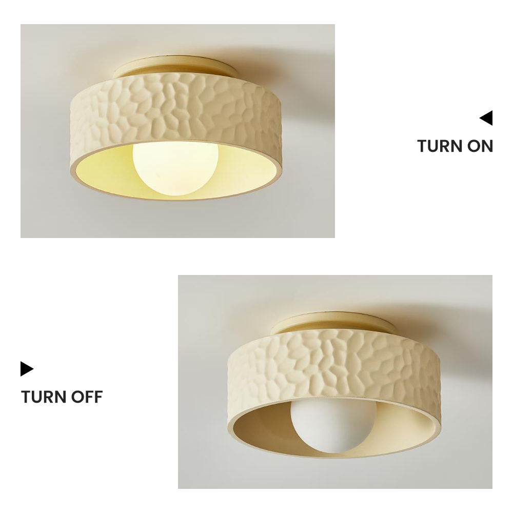 Wabi-sabi Ceiling Lamp - Round Style Fixture for Living Room