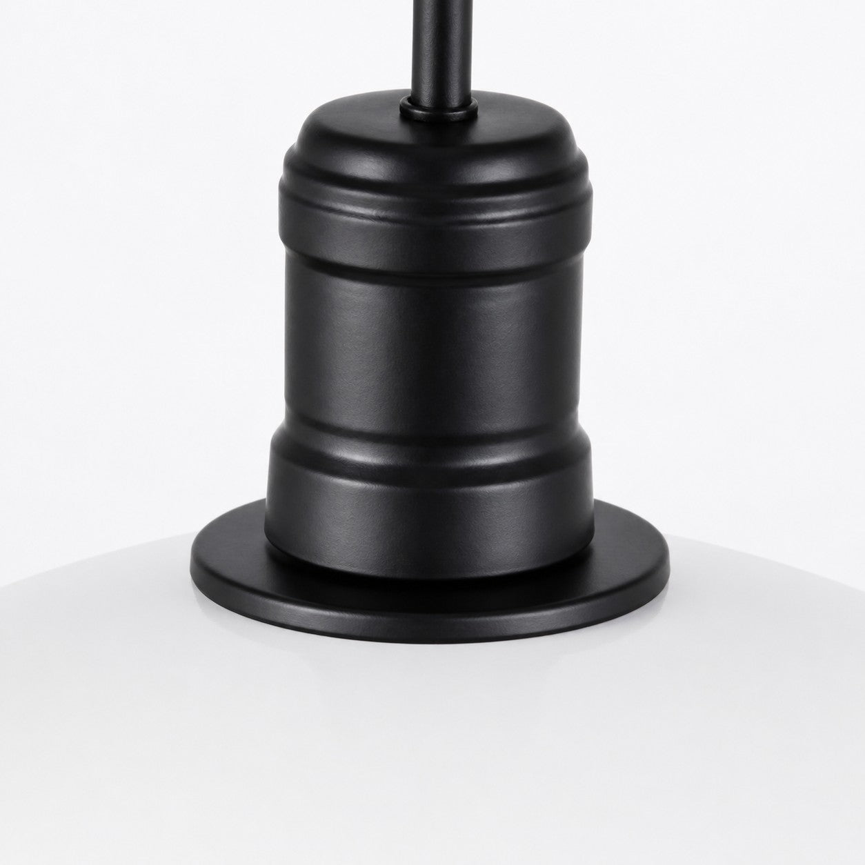 Matte Black Wide Dome Pendant Light