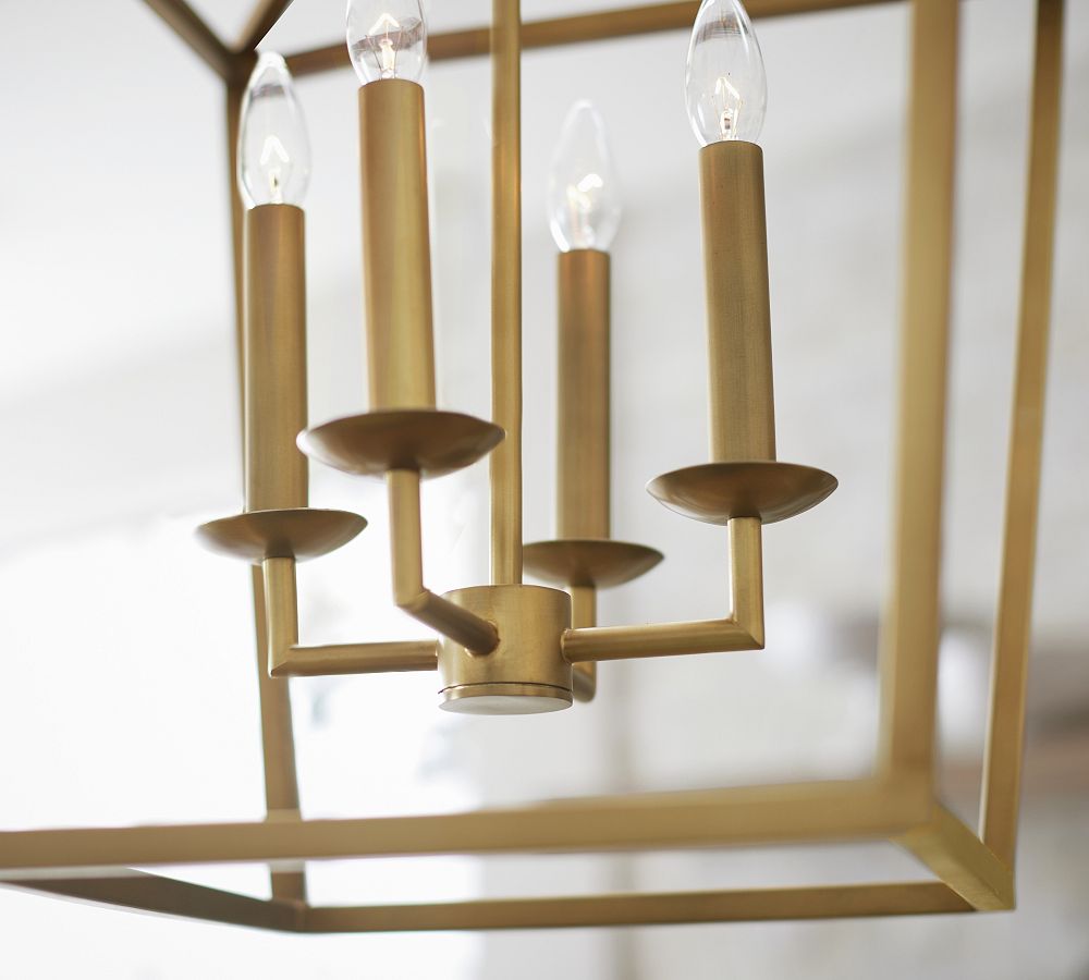 Rowan Brass Lantern Pendant Lamp - Modern Handcrafted Ceiling Fixture