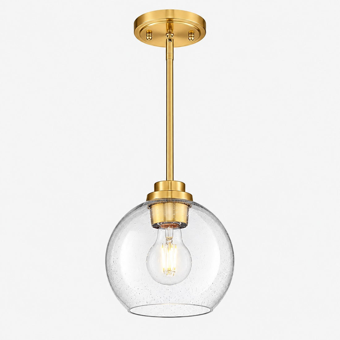 Modern Clear Glass Pendant Light for Kitchen Island and Foyer