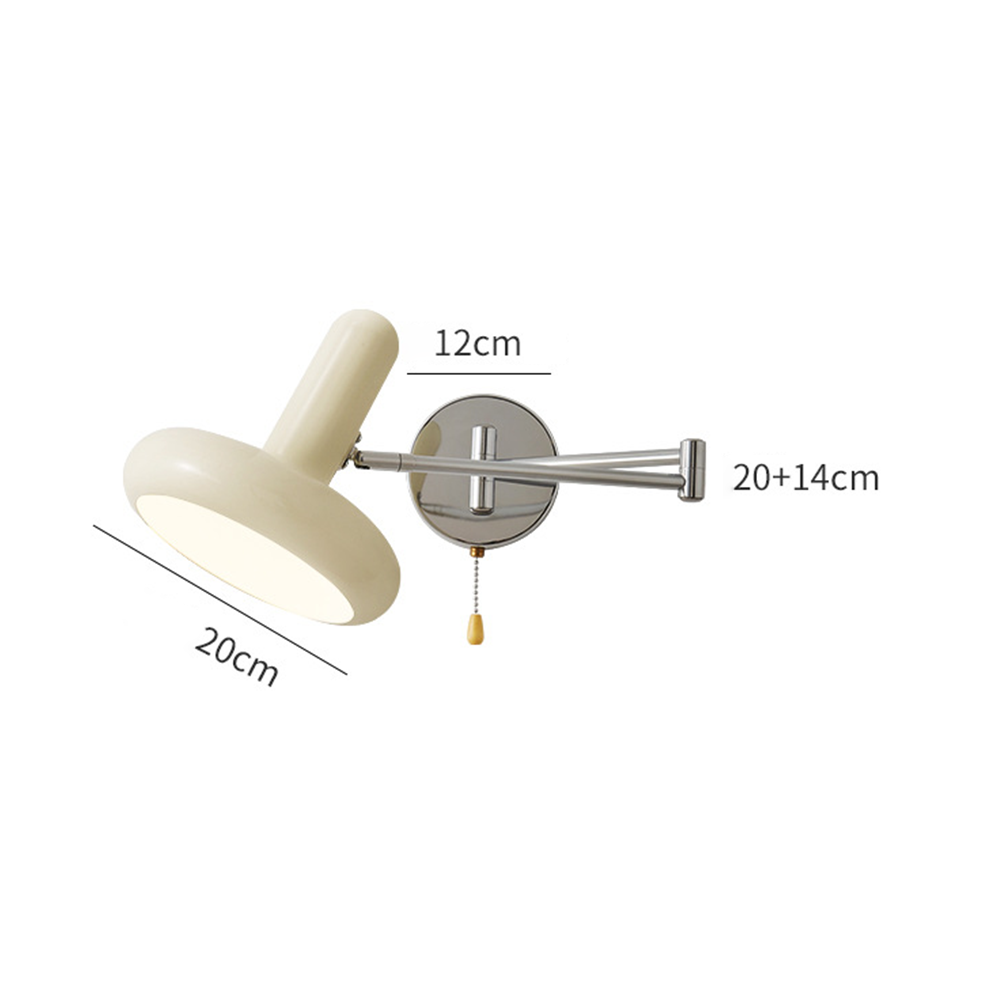 Swing Arm Wall Lamp - Retro White Adjustable Reading Light
