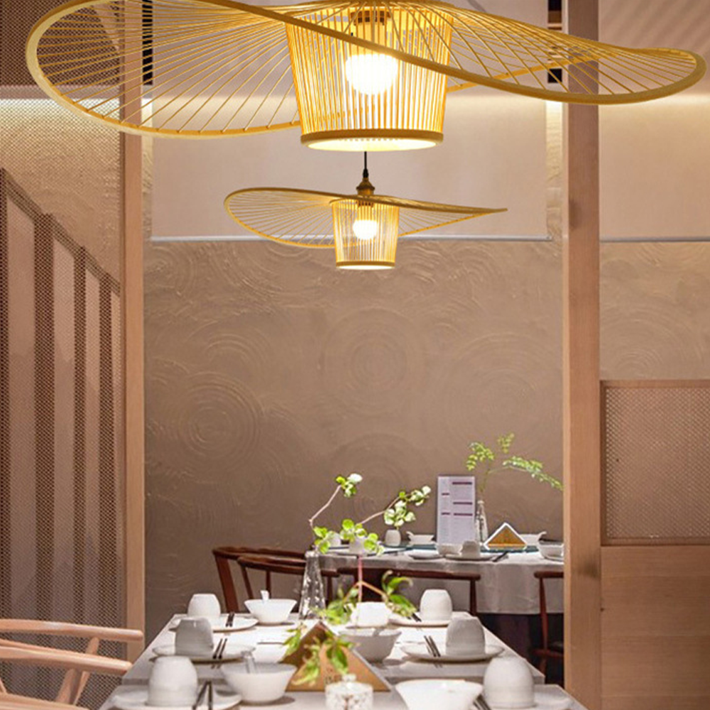 Rattan Pendant Light - Vintage Bamboo Woven Natural Design