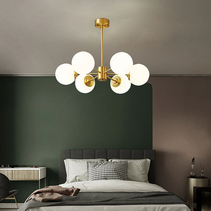 Gold Luxury Chandelier – Brass Fixture for Elegant Bedroom Décor