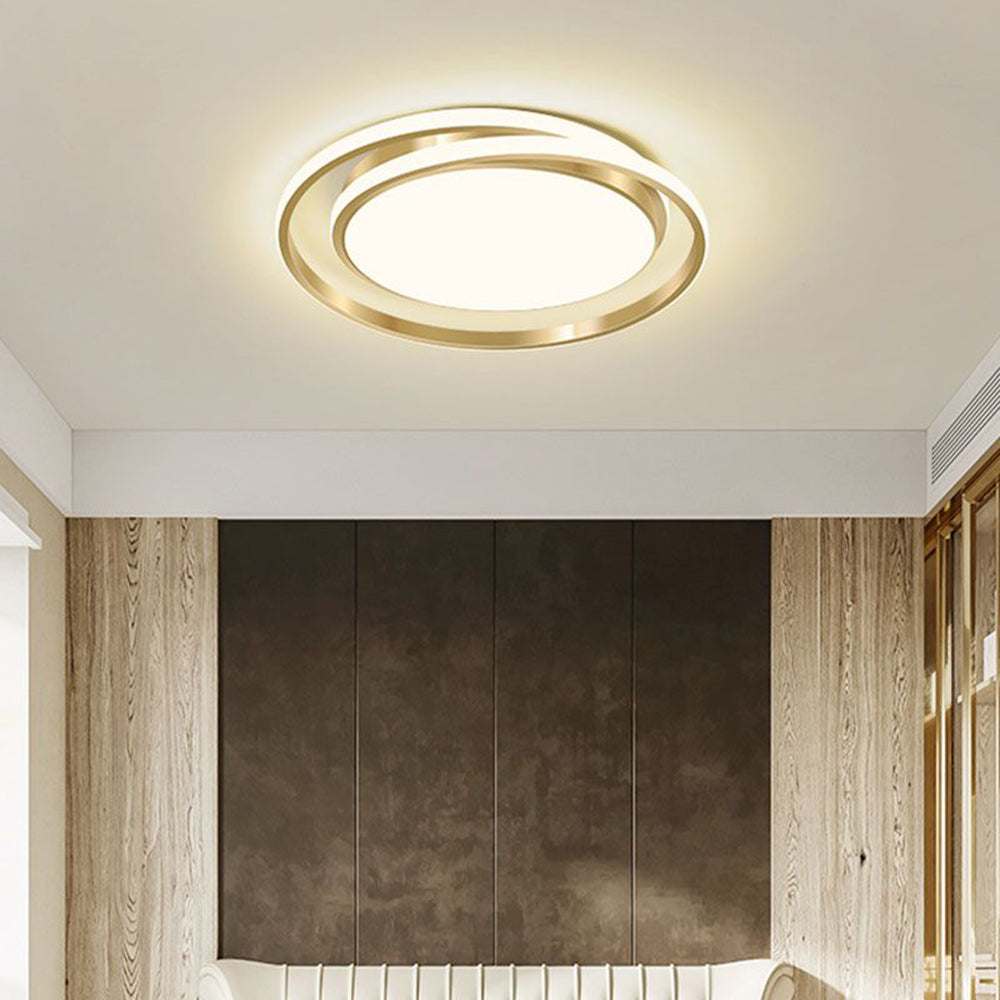 Metal LED Circle Ceiling Light - Modern Acrylic Design for Bedroom