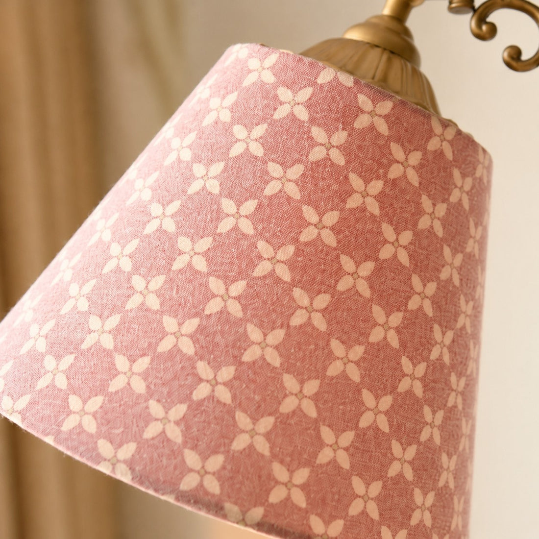 Vintage Wood and Fabric Floor Lamp