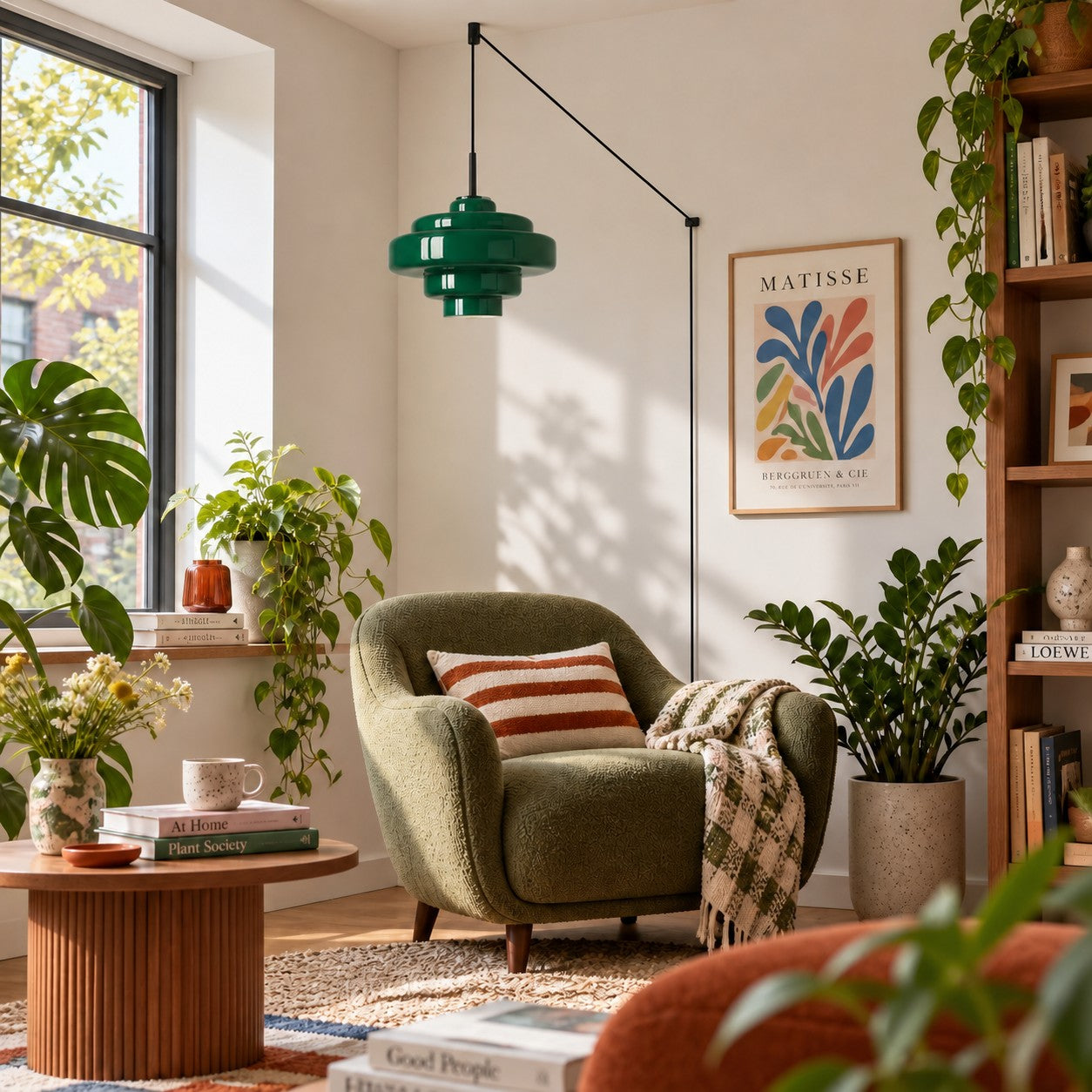 Koloro Millie Glas-Pendelleuchte mit Stecker - Retro-Pendelleuchte in bunten Farben für moderne Innenräume