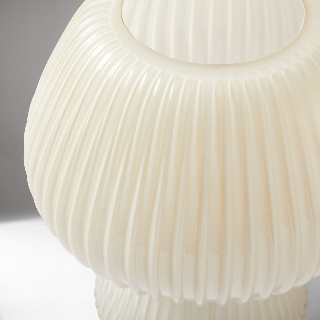 Nera Ribbed Glass Table Lamp Retro – Modern Design Glow Nightstand Accent